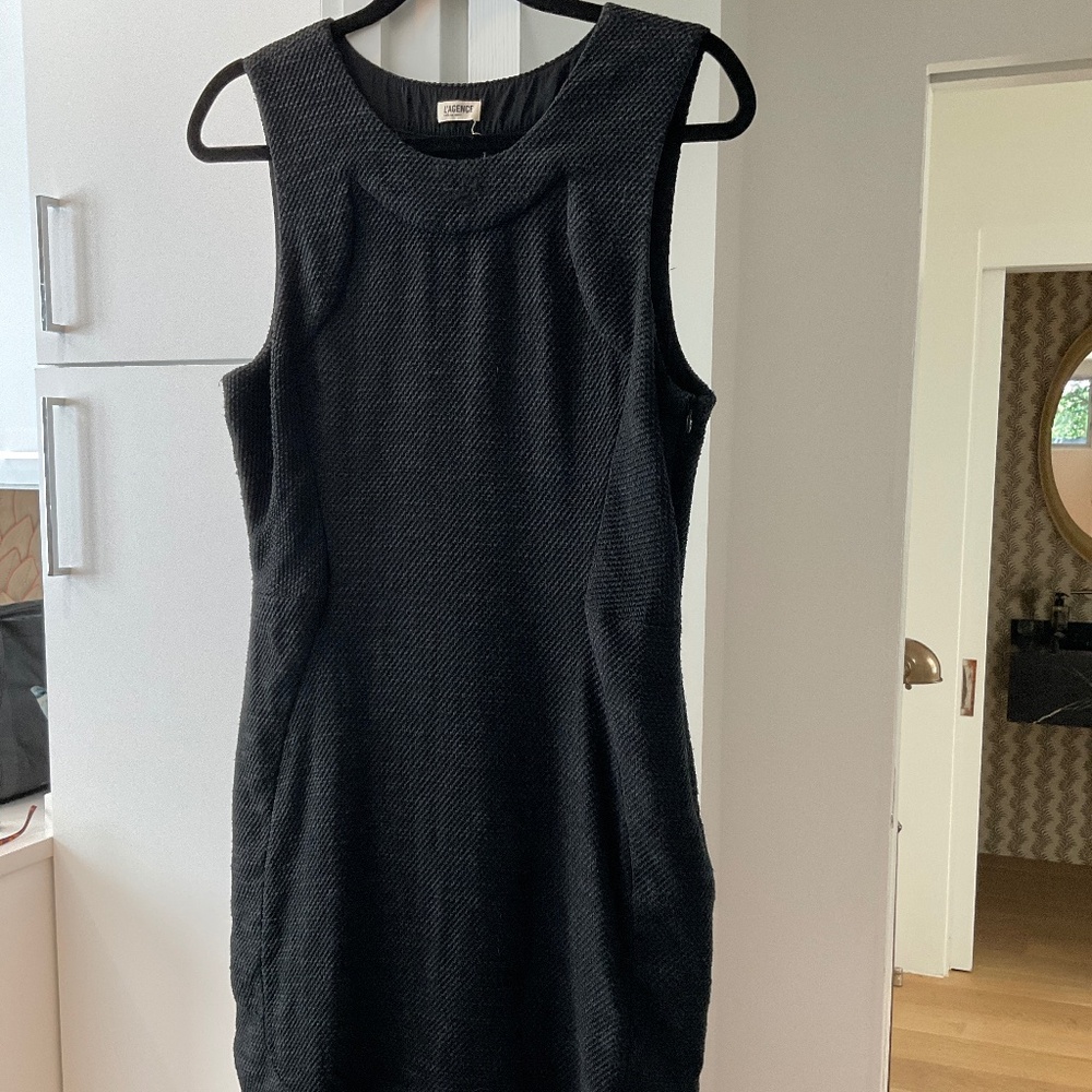 Sleeveless textured black dress size 8